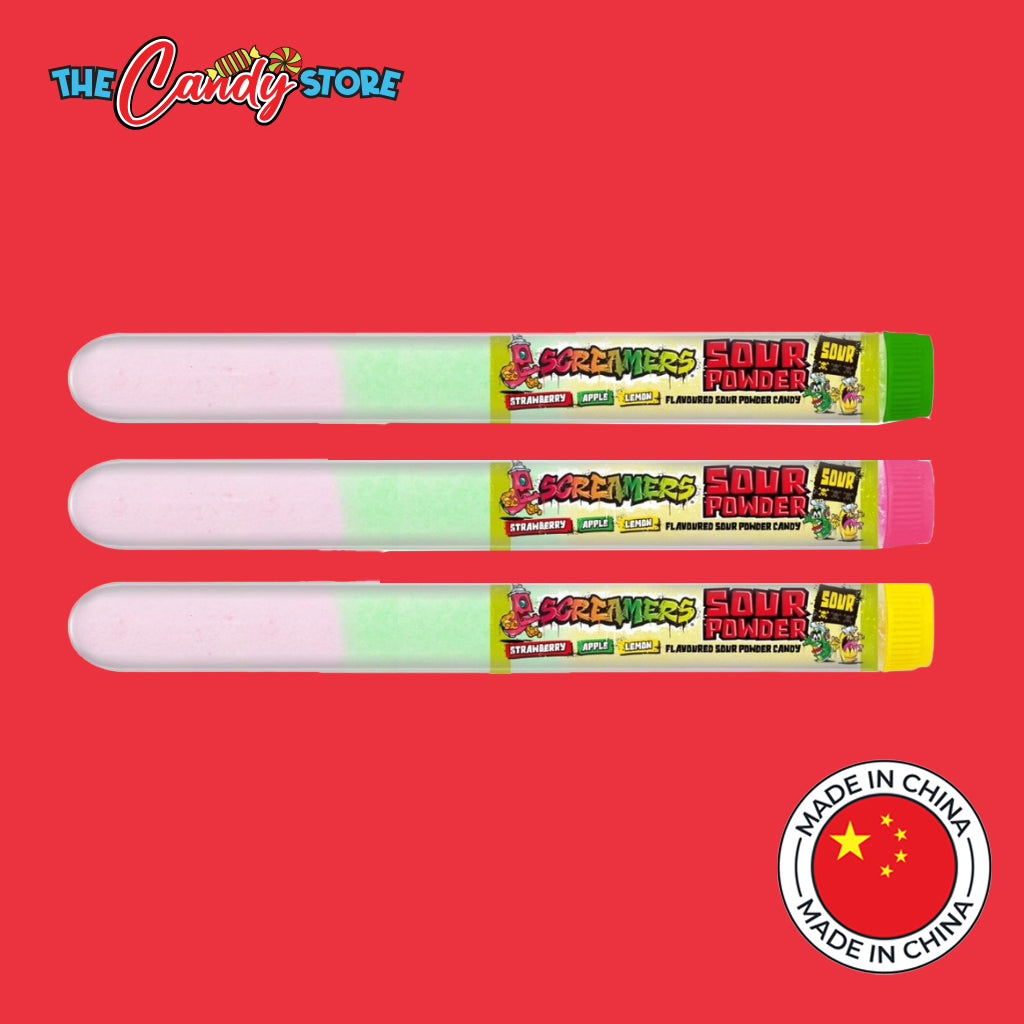 Screamers Fruity Sour Powder Tube Candy