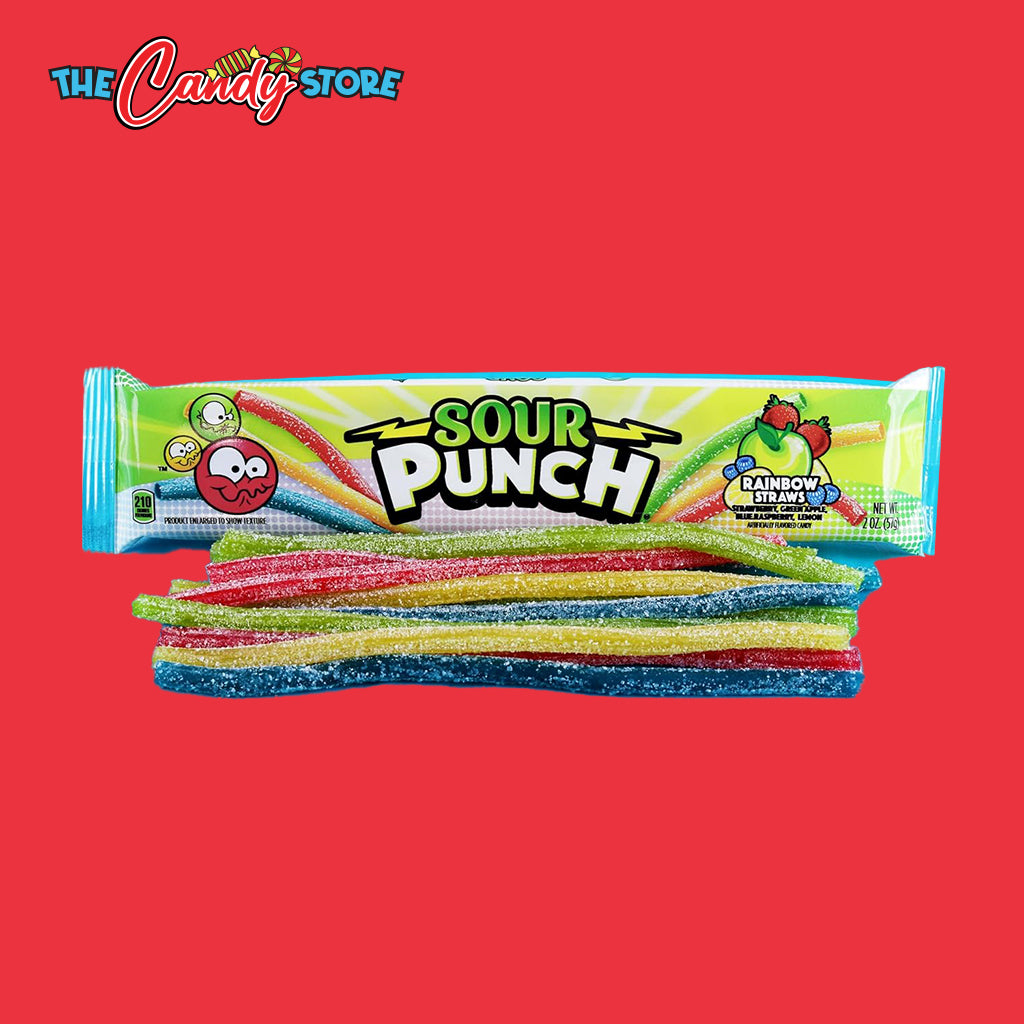 Sour Punch Rainbow Candy Sour Straws
