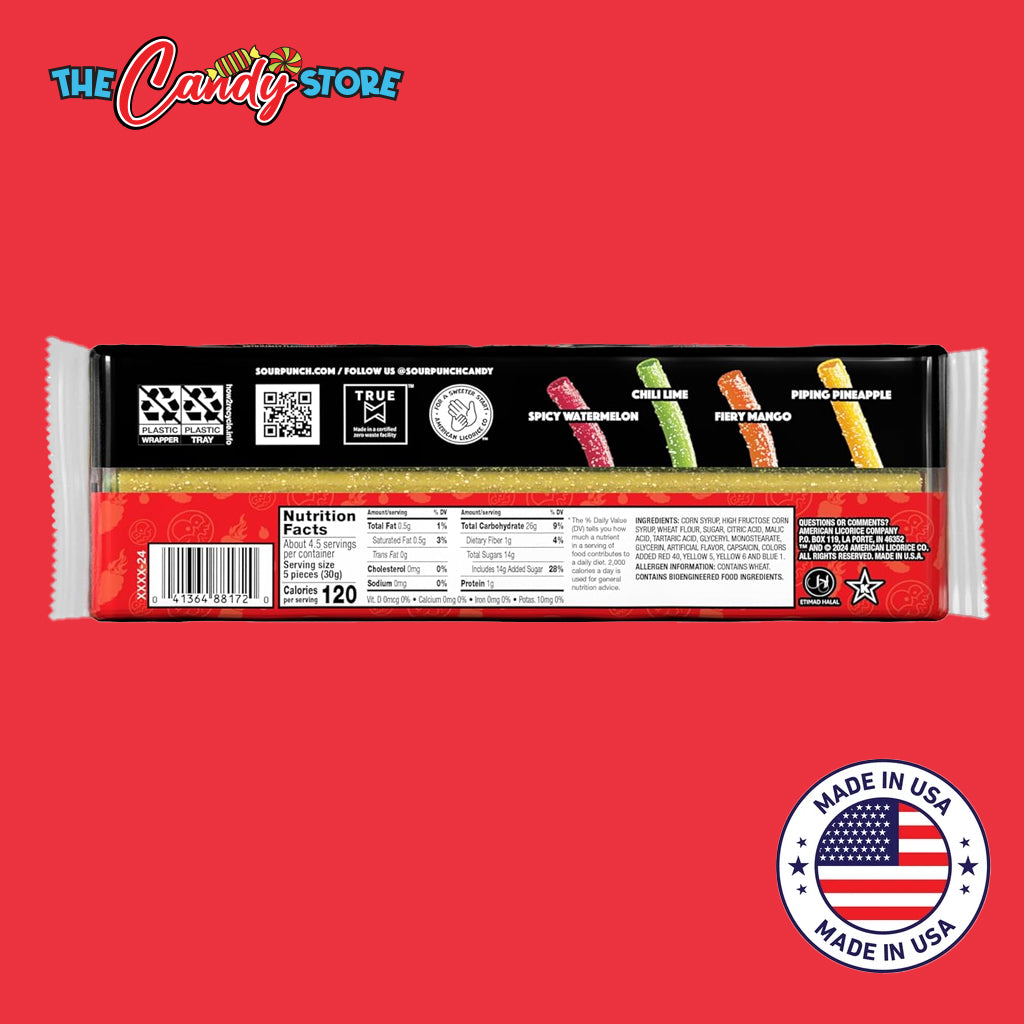 Sour Punch Scorchin Straws Fruity Candy