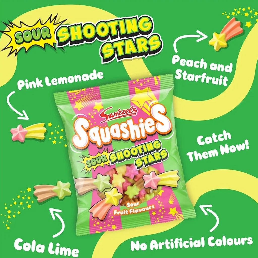 Swizzels Squashies Sour Shooting Stars Gummy Sweet
