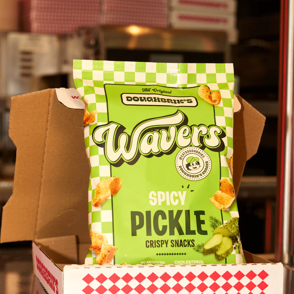 Doughbrik's Spicy Pickle Wavers Snack