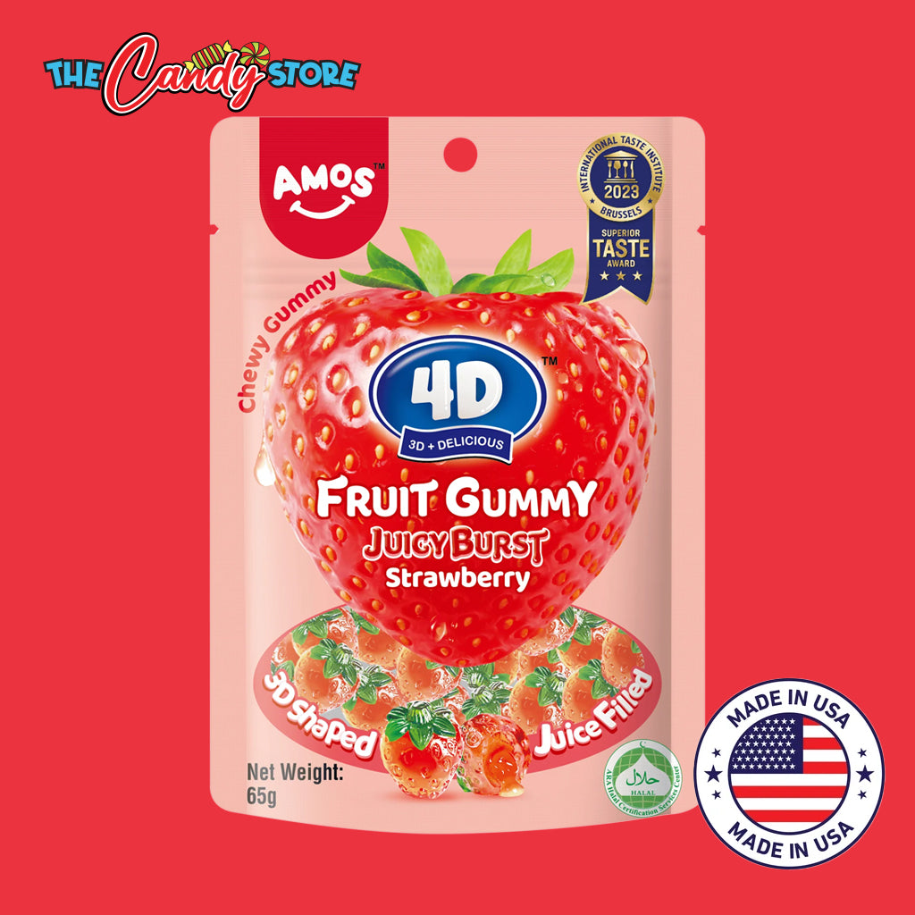 Amos 4D Strawberry Burst Fruit Gummy (Halal)