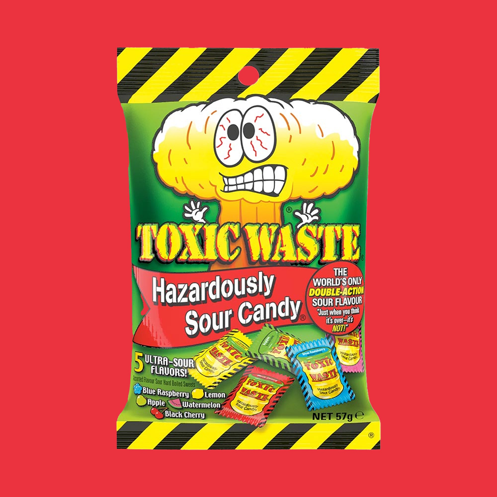 Toxic Waste Hazardously Sour Candy Bag 57g