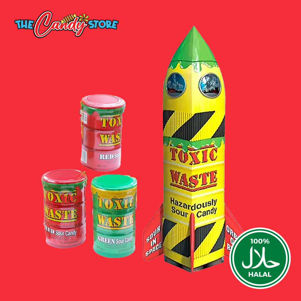 Toxic Waste Sour Candy Rocket Gift Box