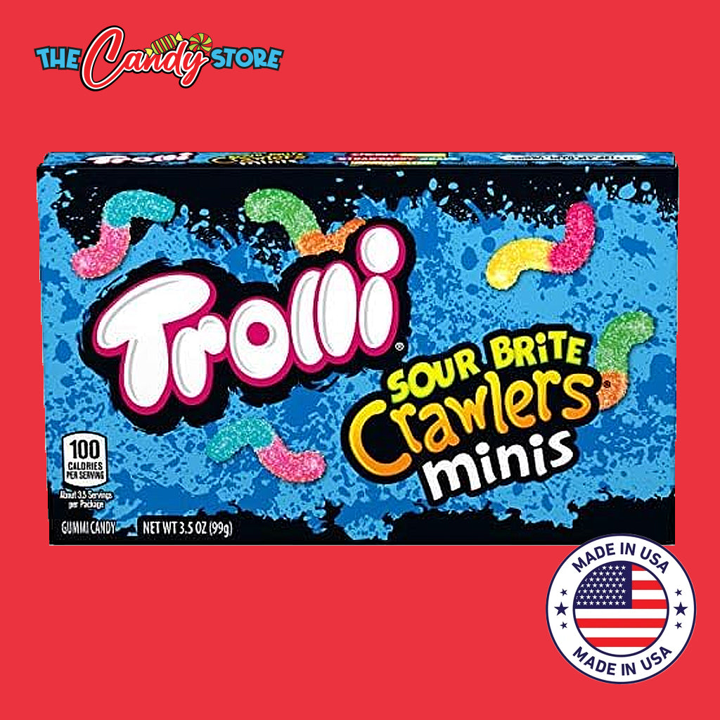 Trolli Sour Brite Mini Crawlers Sour Gummy Worms Box