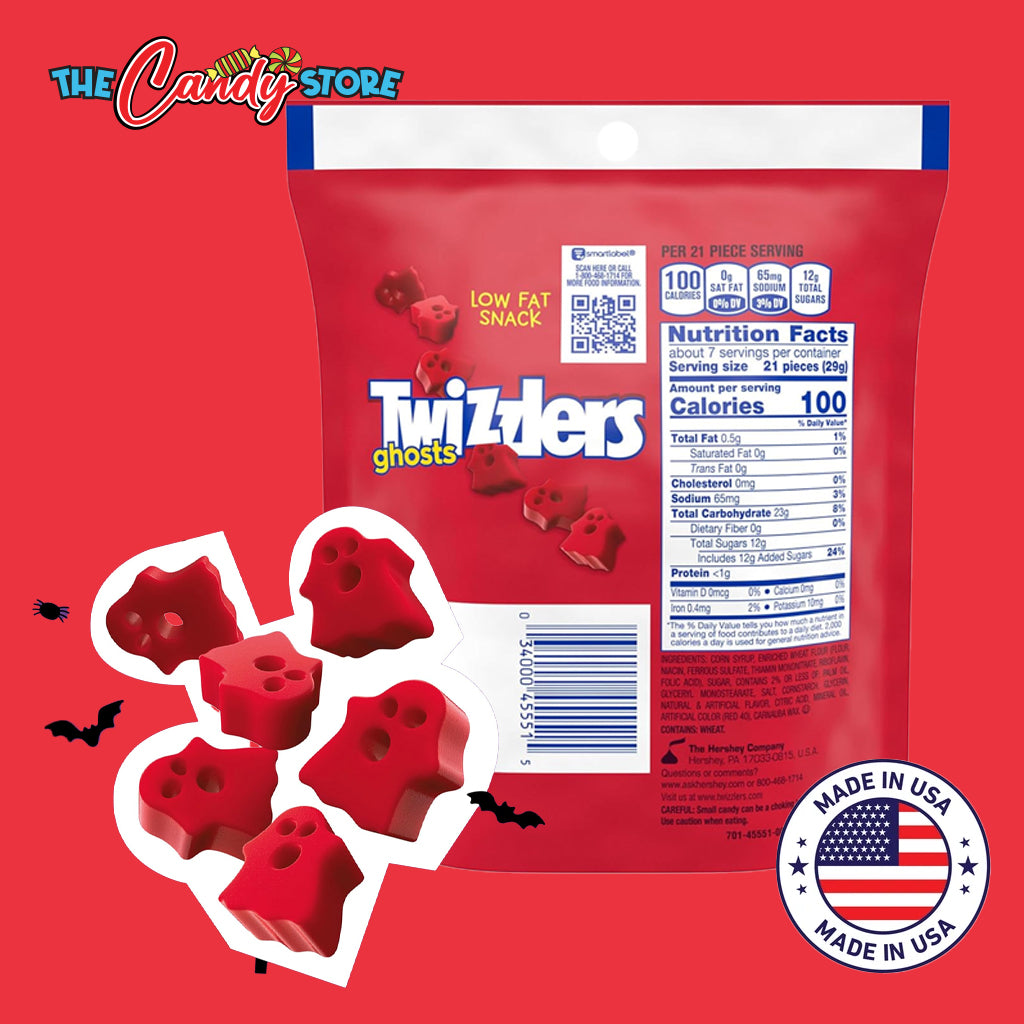 Twizzlers Ghosts Cherry Flavored Chewy Halloween Candy