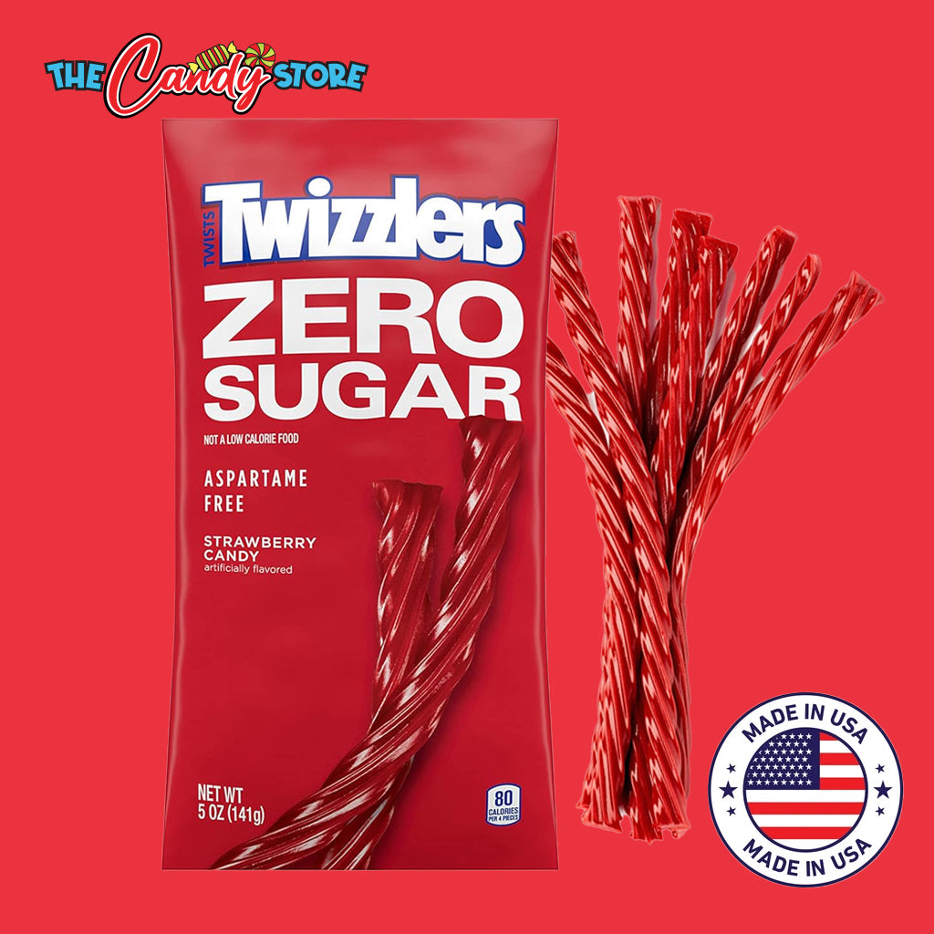 Twizzlers Zero Sugar Strawberry Licorice Twists Chewy Candy