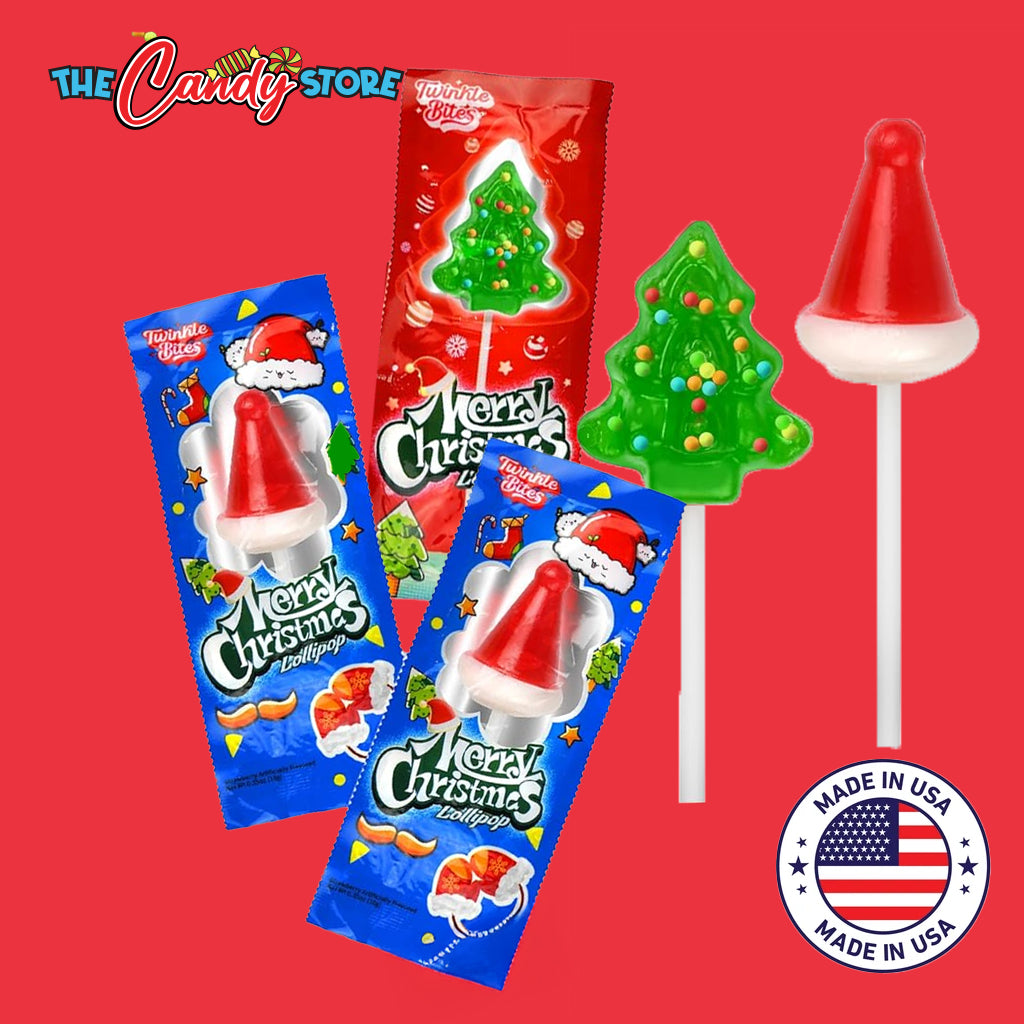 Twinkle Bites Christmas Hat And Tree Lollipops
